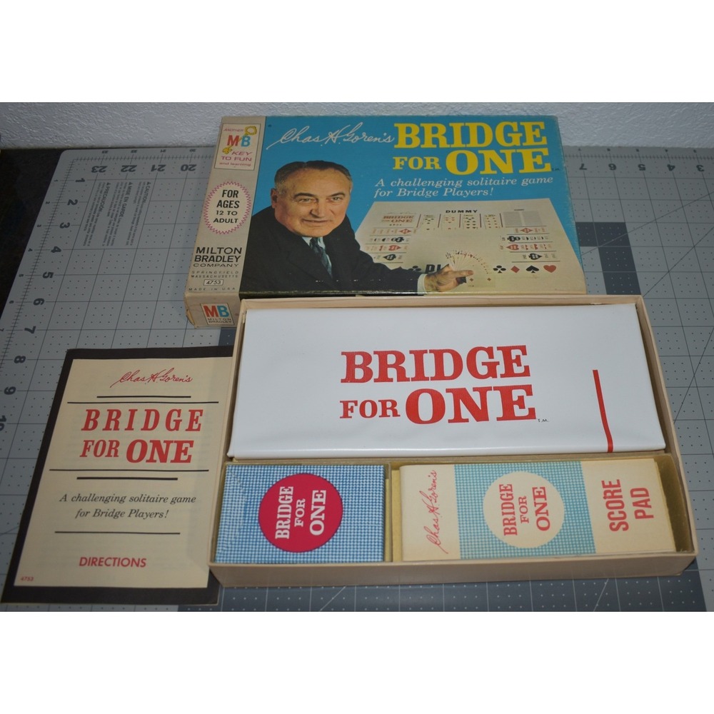 1967 Milton Bradley Chas A Goren Bridge for One Solitaire Game 4753 COMPLETE - Picture 2 of 16